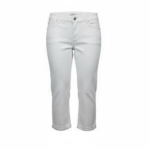 INC Intl White Jeans Denim Straight Leg crop Size 12 Reg Fit Casual Activewear